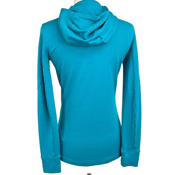 Icebreaker Quantum II Hoodie Jacket Blue Full Zip 100% Merino Wool Size XS - Picture 5 of 13
